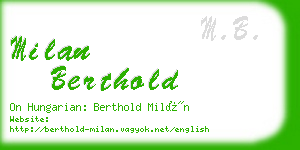 milan berthold business card